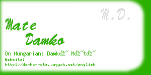 mate damko business card